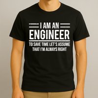 I Am An Engineer To Save Time I'm Always Right Funny TShirt T-Shirt