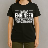 I Am An Engineer To Save Time I'm Always Right Funny TShirt T-Shirt