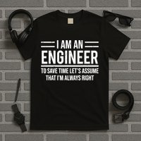 I Am An Engineer To Save Time I'm Always Right Funny TShirt T-Shirt
