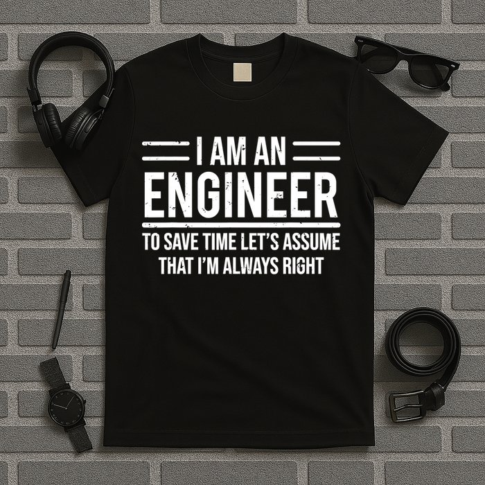 I Am An Engineer To Save Time I'm Always Right Funny TShirt T-Shirt