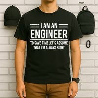 I Am An Engineer To Save Time I'm Always Right Funny TShirt T-Shirt