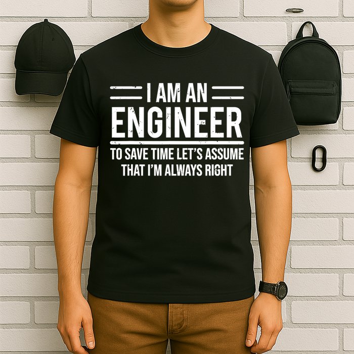 I Am An Engineer To Save Time I'm Always Right Funny TShirt T-Shirt