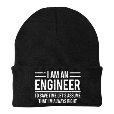 I Am An Engineer To Save Time I'm Always Right Funny TShirt Knit Cap Winter Beanie