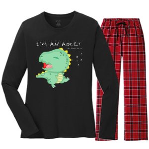 I'm an Adult Technically Funny 18th Birthday Women's Long Sleeve Flannel Pajama Set 