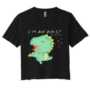 I'm an Adult Technically Funny 18th Birthday Women's Crop Top Tee