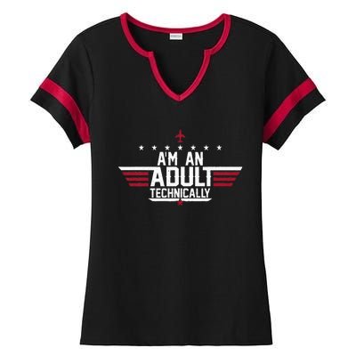 Im An Adult Technically Funny 18th Birthday Tee Ladies Halftime Notch Neck Tee