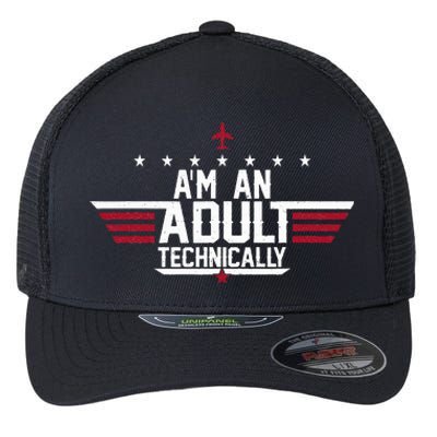 Im An Adult Technically Funny 18th Birthday Tee Flexfit Unipanel Trucker Cap