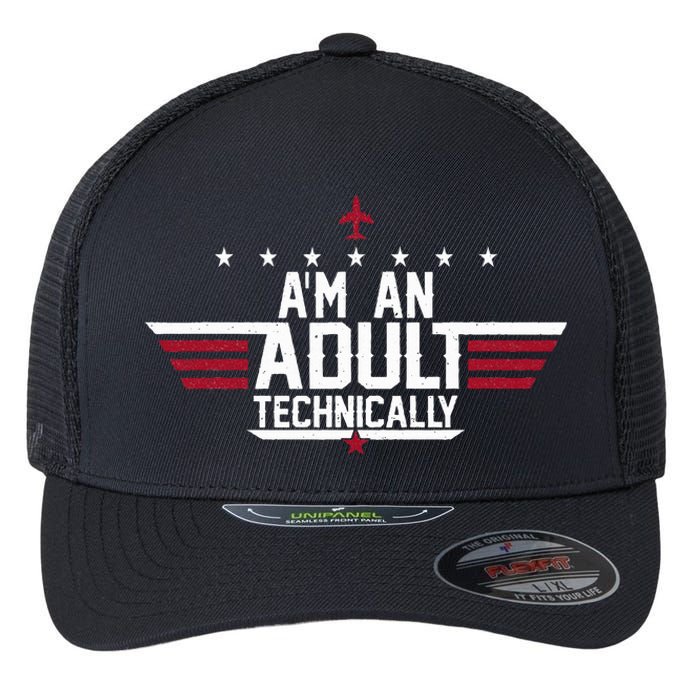 Im An Adult Technically Funny 18th Birthday Tee Flexfit Unipanel Trucker Cap