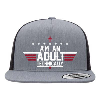 Im An Adult Technically Funny 18th Birthday Tee Flat Bill Trucker Hat