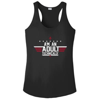 Im An Adult Technically Funny 18th Birthday Tee Ladies PosiCharge Competitor Racerback Tank