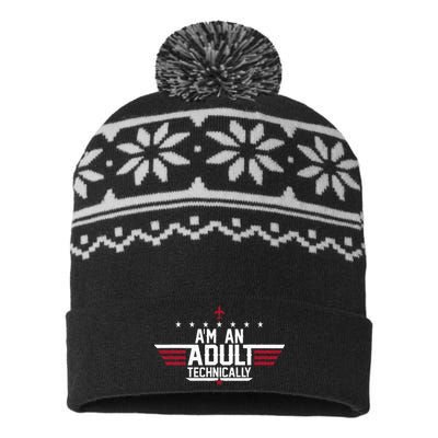 Im An Adult Technically Funny 18th Birthday Tee USA-Made Snowflake Beanie