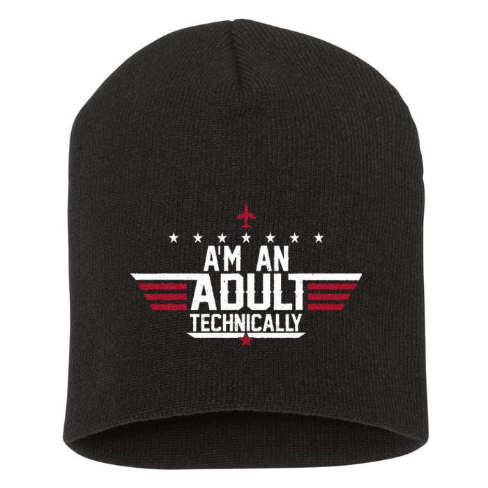 Im An Adult Technically Funny 18th Birthday Tee Short Acrylic Beanie