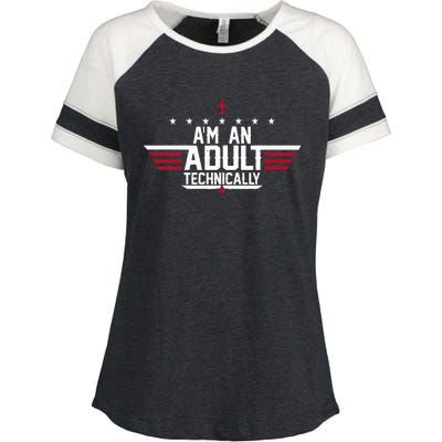 Im An Adult Technically Funny 18th Birthday Tee Enza Ladies Jersey Colorblock Tee