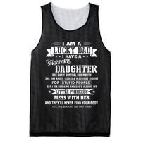 I Am A Lucky Dad I Have Stubborn Daughter Fathers Day Mesh Reversible Basketball Jersey Tank
