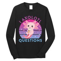 I Ask Axolotl Questions Cute Axolotl Retro Vintage Long Sleeve Shirt