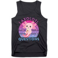 I Ask Axolotl Questions Cute Axolotl Retro Vintage Tank Top