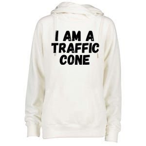 I Am A Traffic Cone, Traffic Cone Costume, Funny Halloween Womens Funnel Neck Pullover Hood