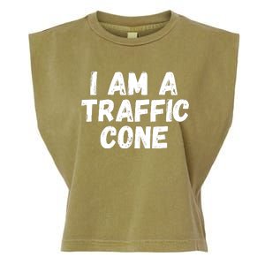 I Am A Traffic Cone, Traffic Cone Costume, Funny Halloween Garment-Dyed Women's Muscle Tee