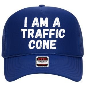 I Am A Traffic Cone, Traffic Cone Costume, Funny Halloween High Crown Mesh Back Trucker Hat