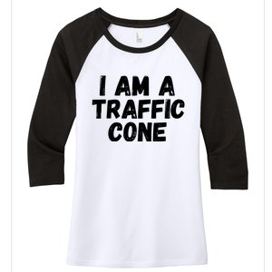 I Am A Traffic Cone, Traffic Cone Costume, Funny Halloween Women's Tri-Blend 3/4-Sleeve Raglan Shirt