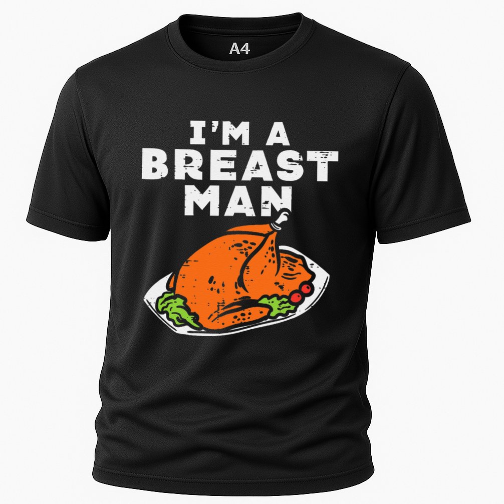 Im A Breast Man Turkey Funny Thanksgiving Dinner Funny Dad Performance Shirt