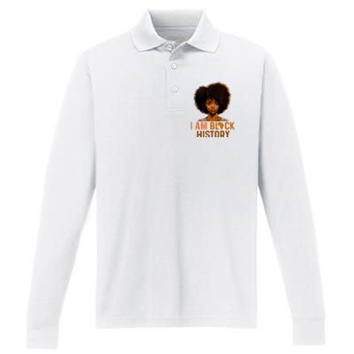 I Am Black History Performance Long Sleeve Polo