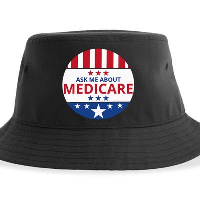 Insurance Agent Broker Sales Marketing Ask Me About Medicare Sustainable Bucket Hat