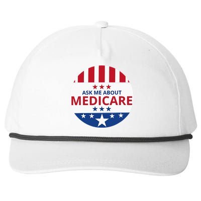 Insurance Agent Broker Sales Marketing Ask Me About Medicare Snapback Five-Panel Rope Hat