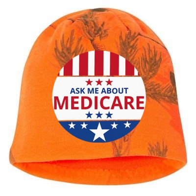 Insurance Agent Broker Sales Marketing Ask Me About Medicare Kati - Camo Knit Beanie