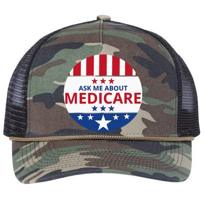 Insurance Agent Broker Sales Marketing Ask Me About Medicare Retro Rope Trucker Hat Cap