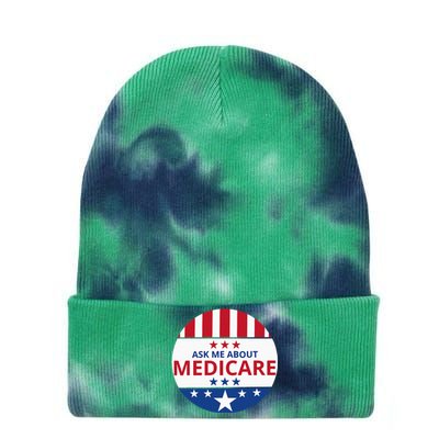 Insurance Agent Broker Sales Marketing Ask Me About Medicare Tie Dye 12in Knit Beanie