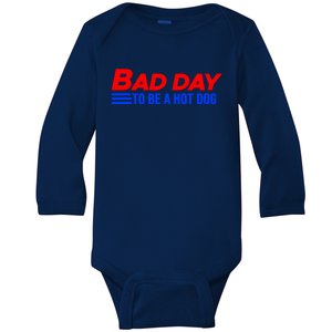 It’S A Bad Day To Be A Glizzy Funny Hotdog Gift Meaningful Gift Baby Long Sleeve Bodysuit