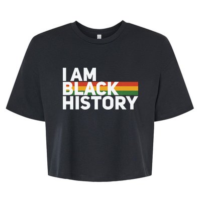 I Am Black History Month Flag Gift African Pride Bella+Canvas Jersey Crop Tee