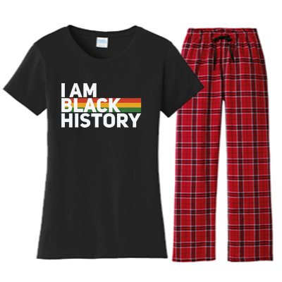 I Am Black History Month Flag Gift African Pride Women's Flannel Pajama Set