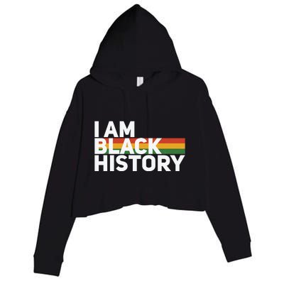 I Am Black History Month Flag Gift African Pride Crop Fleece Hoodie