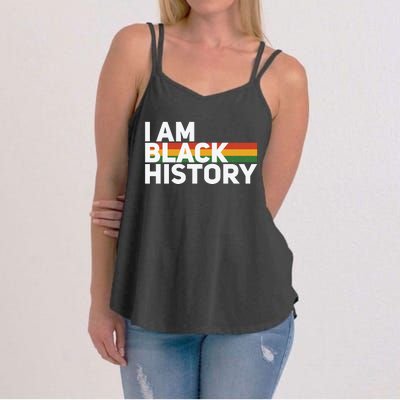 I Am Black History Month Flag Gift African Pride Women's Strappy Tank