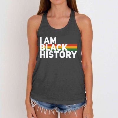 I Am Black History Month Flag Gift African Pride Women's Knotted Racerback Tank