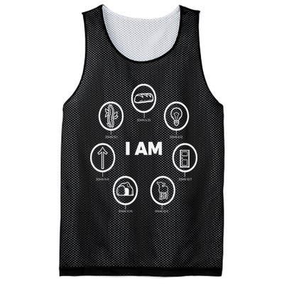 I Am Bible Animations White Design Jesus John Bible Mesh Reversible Basketball Jersey Tank