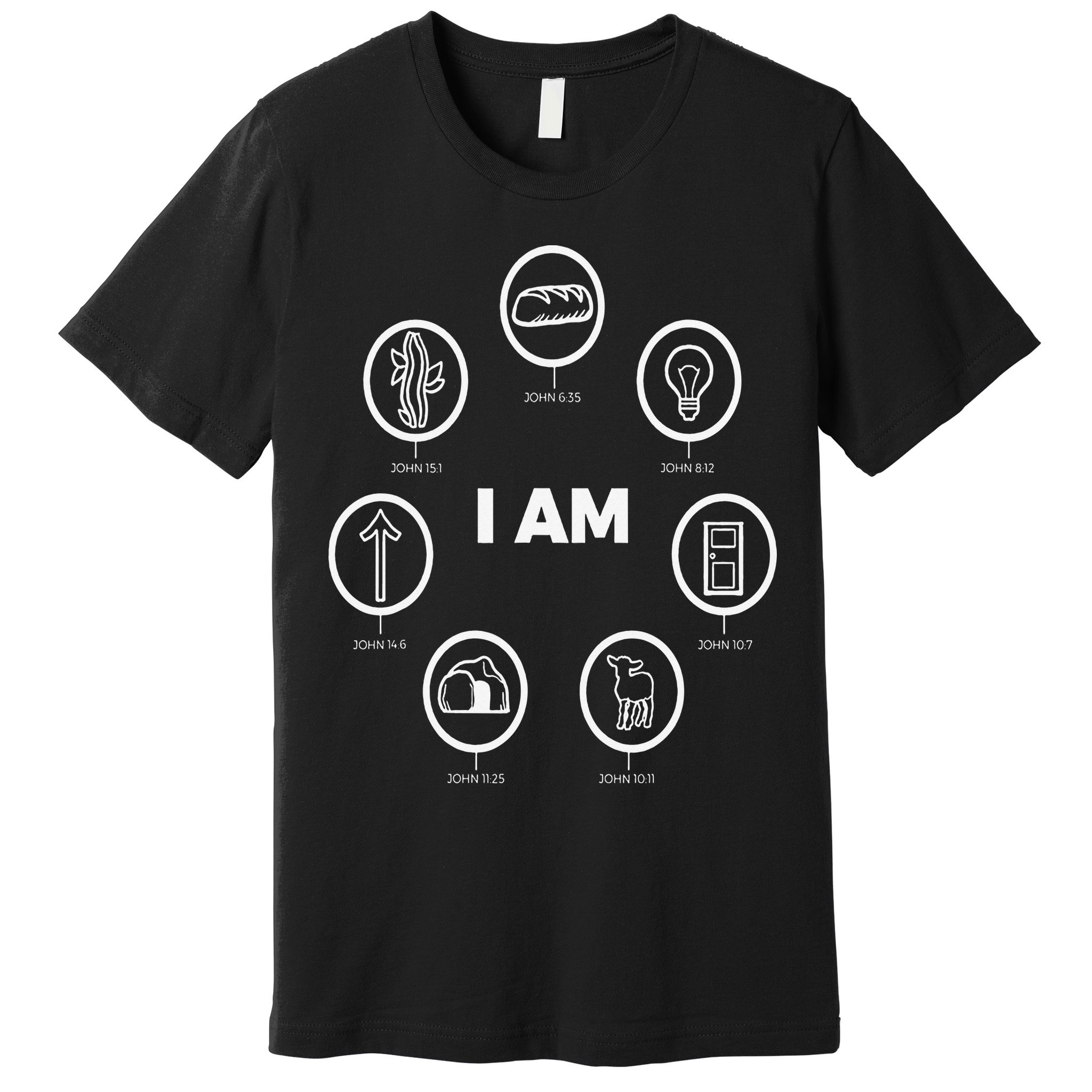 I Am Bible Animations White Design Jesus John Bible Premium T-Shirt