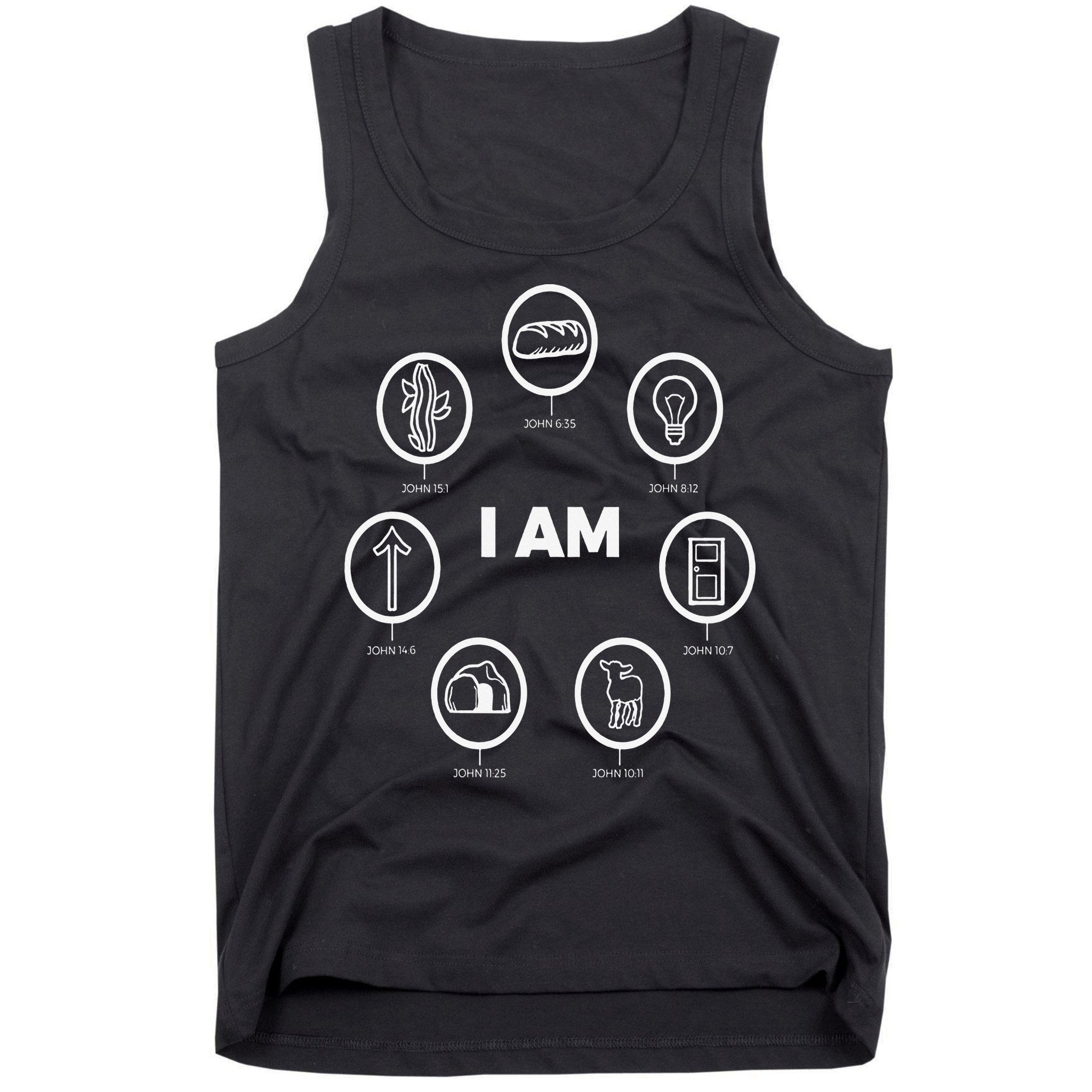 I Am Bible Animations White Design Jesus John Bible Tank Top