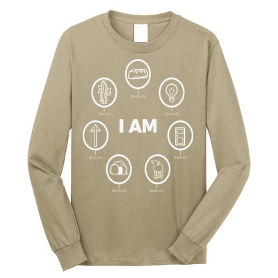 I Am Bible Animations White Design Jesus John Bible Long Sleeve Shirt