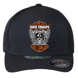 Im A Biker Grandpa Like A Normal Grandpa But Cooler Gifts Flexfit Unipanel Trucker Cap