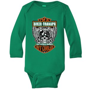 Im A Biker Grandpa Like A Normal Grandpa But Cooler Gifts Baby Long Sleeve Bodysuit