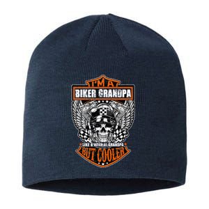 Im A Biker Grandpa Like A Normal Grandpa But Cooler Gifts Sustainable Beanie