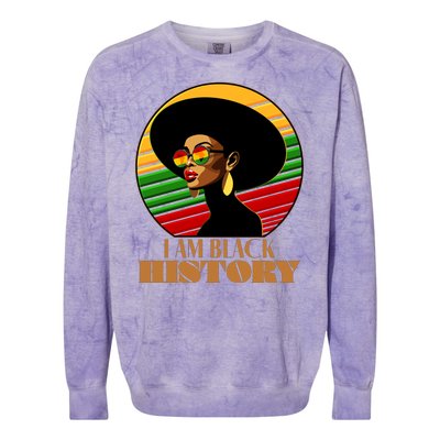 I Am Black History Stylish Black African American Woman Colorblast Crewneck Sweatshirt