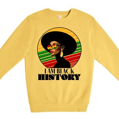 I Am Black History Stylish Black African American Woman Premium Crewneck Sweatshirt