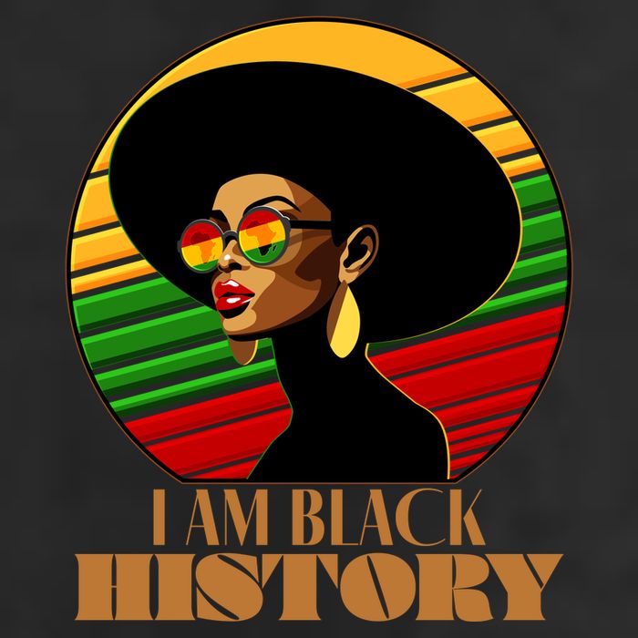 I Am Black History Stylish Black African American Woman 7 Panel Mesh Trucker Snapback Hat