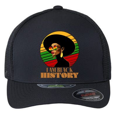 I Am Black History Stylish Black African American Woman Flexfit Unipanel Trucker Cap