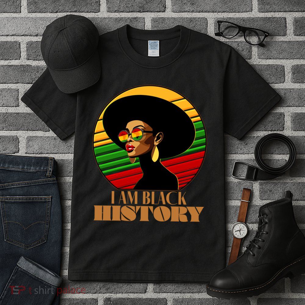 I Am Black History Stylish Black African American Woman Tall T-Shirt