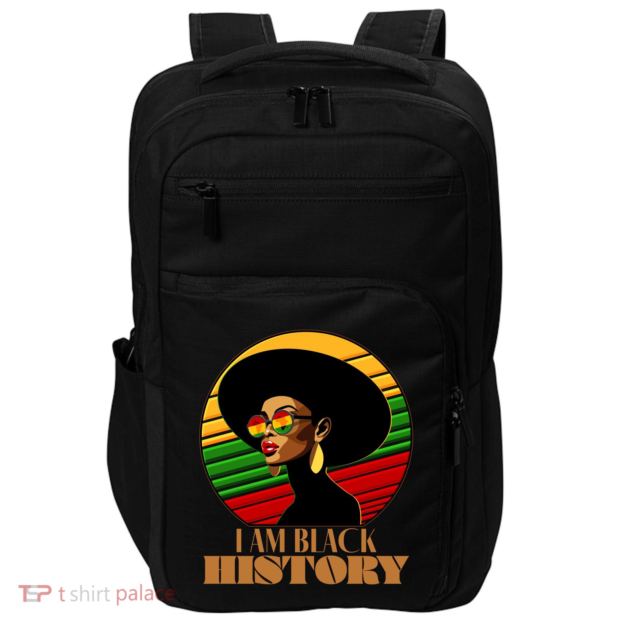 I Am Black History Stylish Black African American Woman Impact Tech Backpack